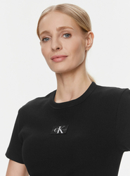 Calvin Klein dámske čierne rebrované tričko - L (BEH)