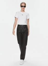 Calvin Klein dámske biele rebrované tričko - L (YAF)