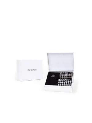 Calvin Klein dámske vzorované ponožky 3 pack - 999 (001)