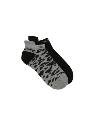 Calvin Klein dámske čierno šedé ponožky 2 pack - ONE (BLA)