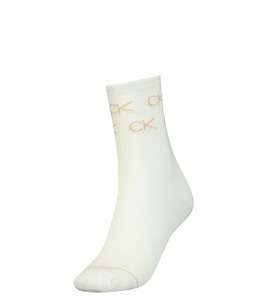 Calvin Klein dámske krémové ponožky - ONE (002)