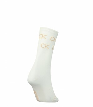 Calvin Klein dámske krémové ponožky - ONE (002)