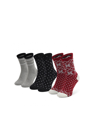 Calvin Klein dámske vzorované ponožky 3 pack - ONE (002)