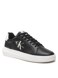 Calvin Klein pánske čierne kožené tenisky CHUNKY CUPSOLE MONOLOGO - 41 (0GJ)