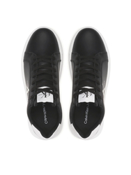 Calvin Klein pánske čierne kožené tenisky CHUNKY CUPSOLE MONOLOGO - 41 (0GJ)