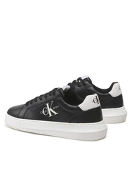 Calvin Klein pánske čierne kožené tenisky CHUNKY CUPSOLE MONOLOGO - 41 (0GJ)