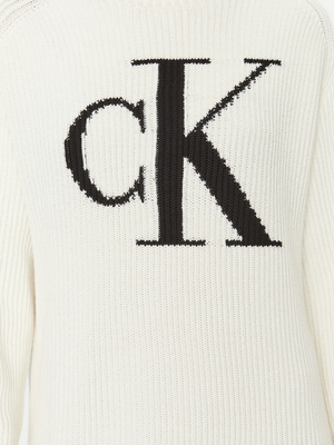 Calvin Klein dámske úpletové biele šaty - L (YBI)