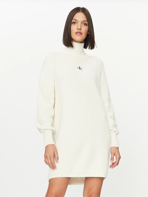Calvin Klein dámske biele úpletové šaty - XS (YBI)