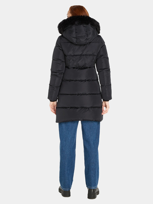 Calvin Klein dámsky čierny kabát - S (BEH)