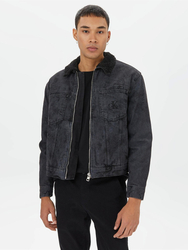 Calvin Klein pánska čierna džínsová bunda - L (1BZ)