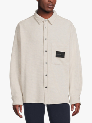 Calvin Klein pánska krémová košeľa - M (AET)