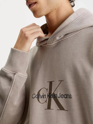 Calvin Klein pánska hnedá mikina MONOLOGO MINERAL DYE - M (PE5)