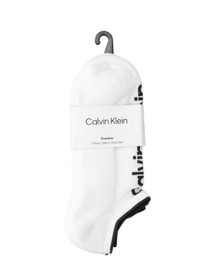 Calvin Klein pánske biele ponožky 3pack - ONE (002)