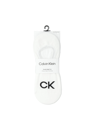 Calvin Klein pánske biele ponožky 3 pack - ONESIZE (002)