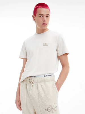 Calvin Klein pánske krémové tričko - XL (ACF)