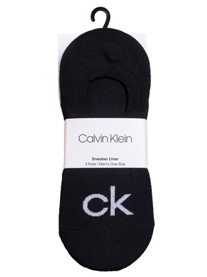 Calvin Klein pánske čierne ponožky 3 pack - ONESIZE (00)