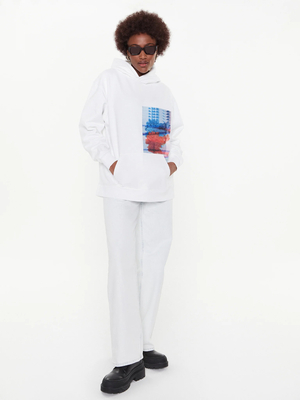 Calvin Klein dámska biela mikina - XS (YAF)