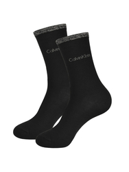 Calvin Klein dámske čierne ponožky 3 pack - ONE (BLA)