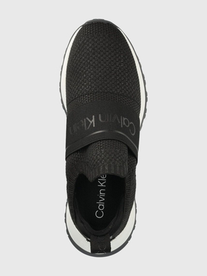 Calvin Klein dámske čierne tenisky KNIT RUNNER SLIP ON - 37 (BEH)