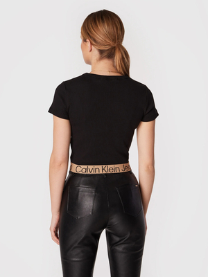 Calvin Klein dámske čierne tričko Logo - L (BEH)