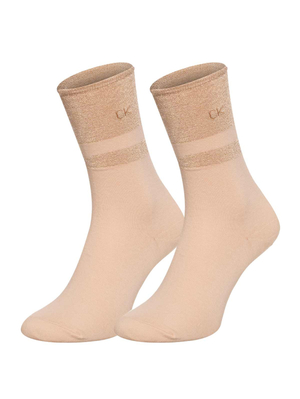 Calvin Klein dámske béžové ponožky - ONESIZE (BEI)