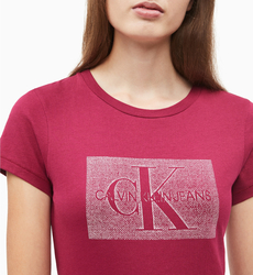Calvin Klein dámske bordové tričko Monogram - XS (509)