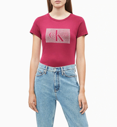 Calvin Klein dámske bordové tričko Monogram - XS (509)