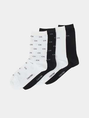 Calvin Klein dámske ponožky 4 pack - ONESIZE (BLA)
