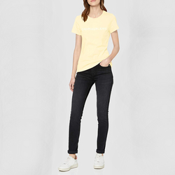 Calvin Klein dámske svetložlté tričko Logo - XS (ZHH)