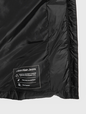 Calvin Klein dámsky čierny kabát DOWN LONG PUFFER - XL (BEH)