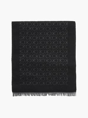 Calvin Klein pánsky čierny šál Monogram - OS (BAX)