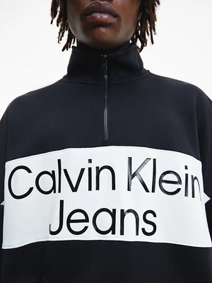 Calvin Klein pánska čierna mikina COLORBLOCK ZIP - S (BEH)