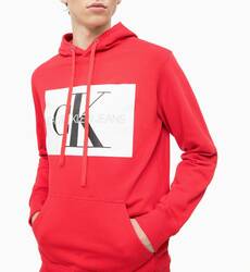 Calvin Klein pánska červená mikina s kapucňou Hoodie - XL (645)