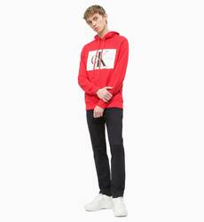 Calvin Klein pánska červená mikina s kapucňou Hoodie - XL (645)
