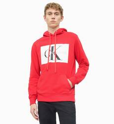Calvin Klein pánska červená mikina s kapucňou Hoodie - XL (645)