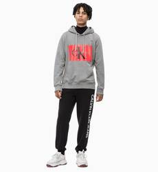 Calvin Klein pánska šedá mikina s kapucňou Hoodie - L (039)