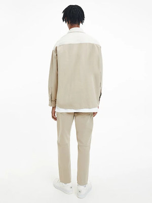 Calvin Klein pánska béžová košeľa OVERSIZED UTILITY - L (1CD)