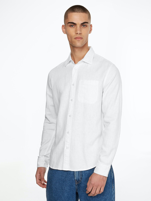 Calvin Klein pánska biela košeľa - L (YAF)