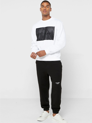 Calvin Klein pánska biela mikina - XL (YAF)