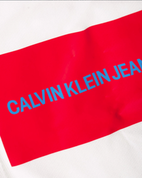 Calvin Klein pánska biela mikina s kapucňou - S (112)