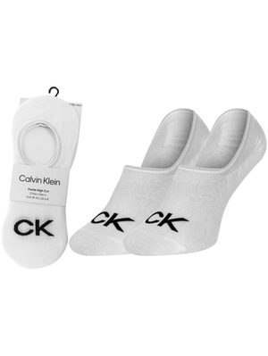 Calvin Klein pánske biele ponožky 2 pack - 39 (002)