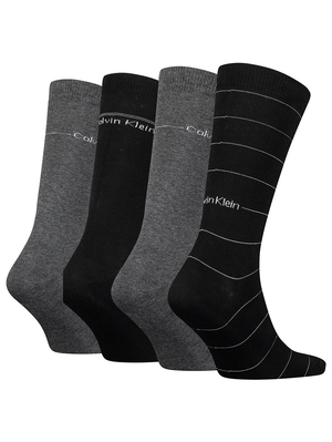 Calvin Klein pánske ponožky 4 pack - ONESIZE (BLA)