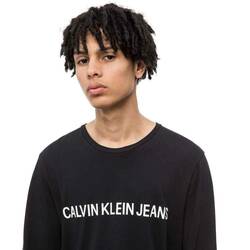 Calvin Klein pánske čierne tričko s dlhým rukávom - L (099)