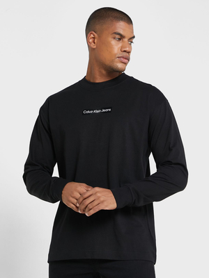 Calvin Klein pánske čierne tričko Slogan - XL (BEH)