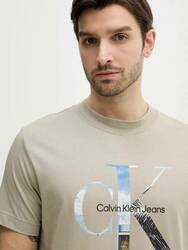 Calvin Klein pánske béžové tričko - M (PAH)