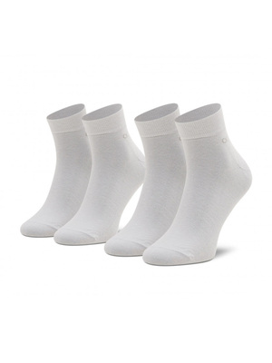 Calvin Klein pánske biele ponožky 2 pack - 39/42 (WHI)