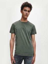 Calvin Klein pánske khaki zelené tričko - L (LDD)