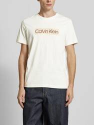 Calvin Klein pánske krémové tričko - S (YAS)