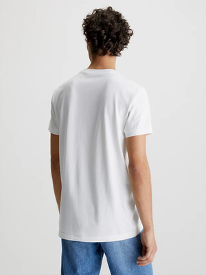 Calvin Klein pánske biele tričko LOGO TAB - L (YAF)