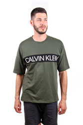 Calvin Klein pánske zelené tričko Logo - XL (FDX)